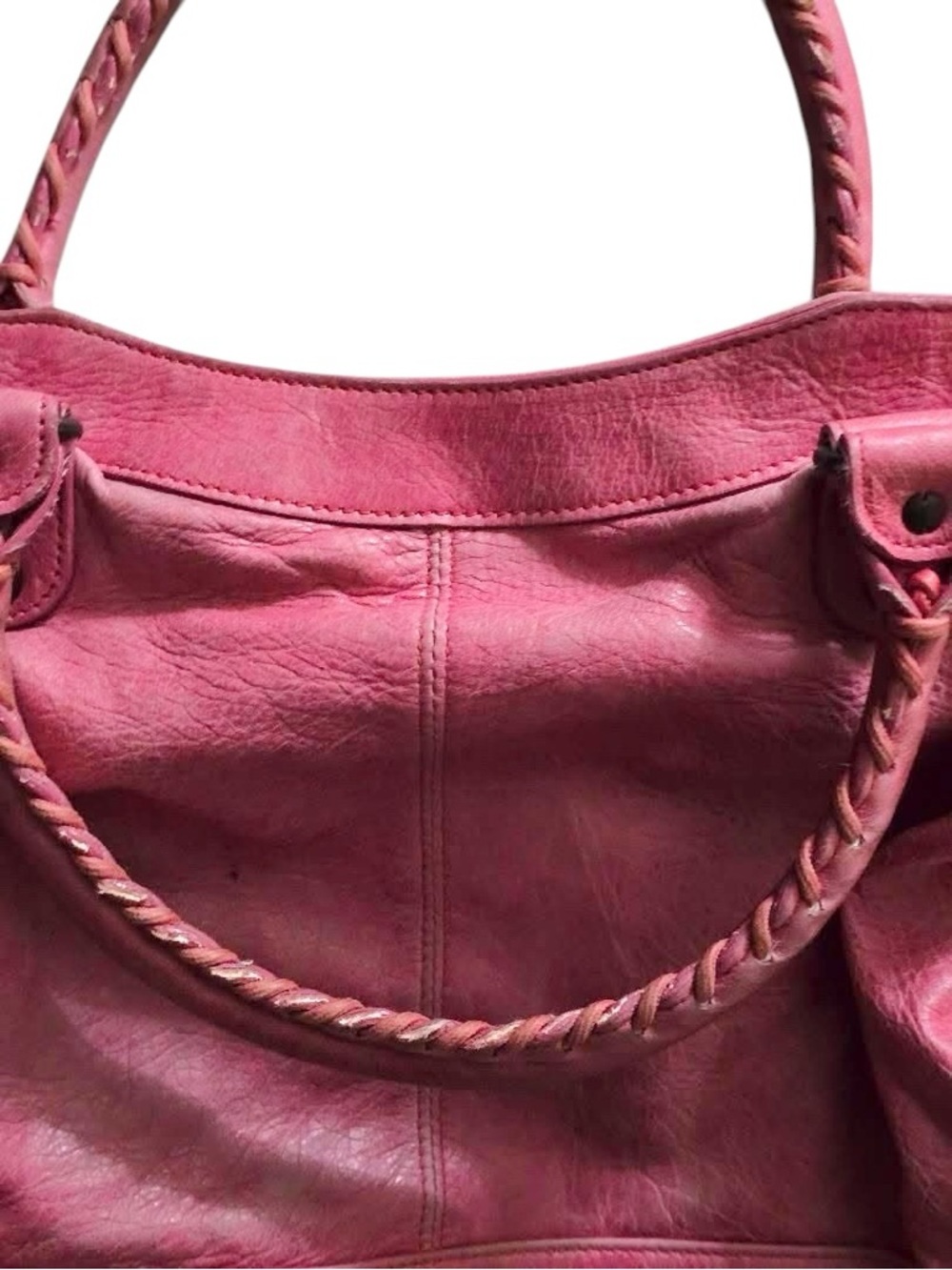 Auth Balenciaga City Pink Leather Shoulder Bag - Picture 4 of 12